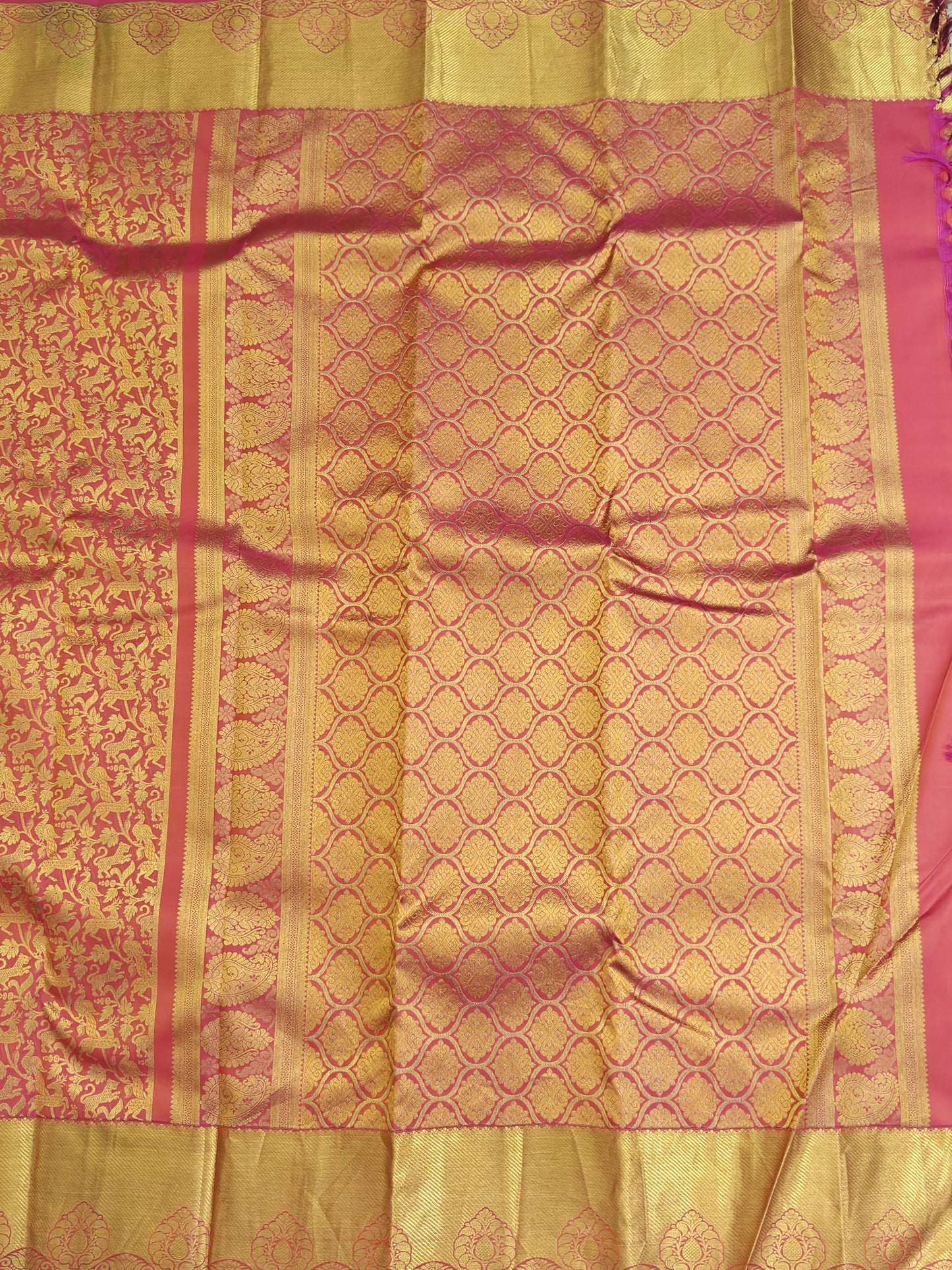 Rani Pink Pure Bridal Silk Saree