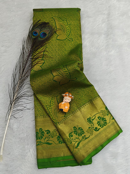 Green Pure Bridal Silk Saree