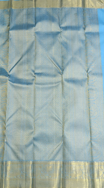 Sky Blue Pure Bridal Silk Saree