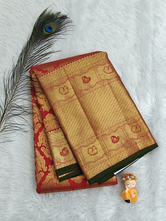 Red Pure Bridal Silk Saree
