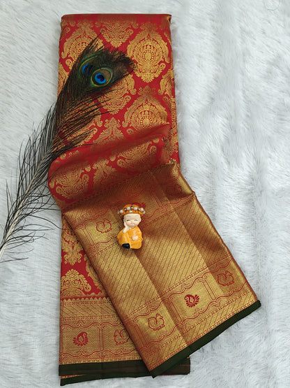 Red Pure Bridal Silk Saree