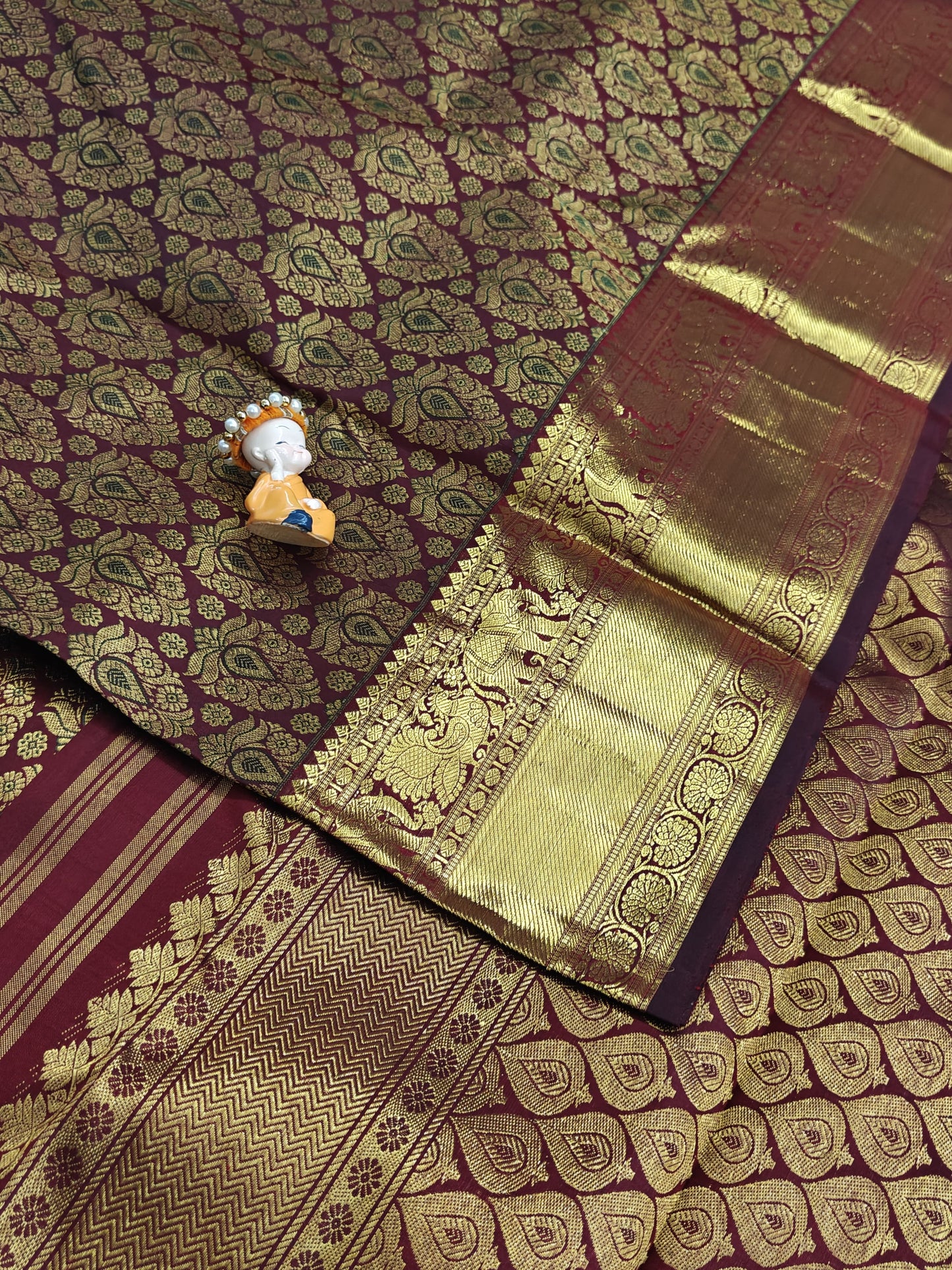 Maroon Pure Bridal Silk Saree