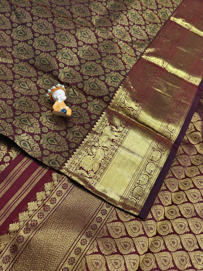 Maroon Pure Bridal Silk Saree