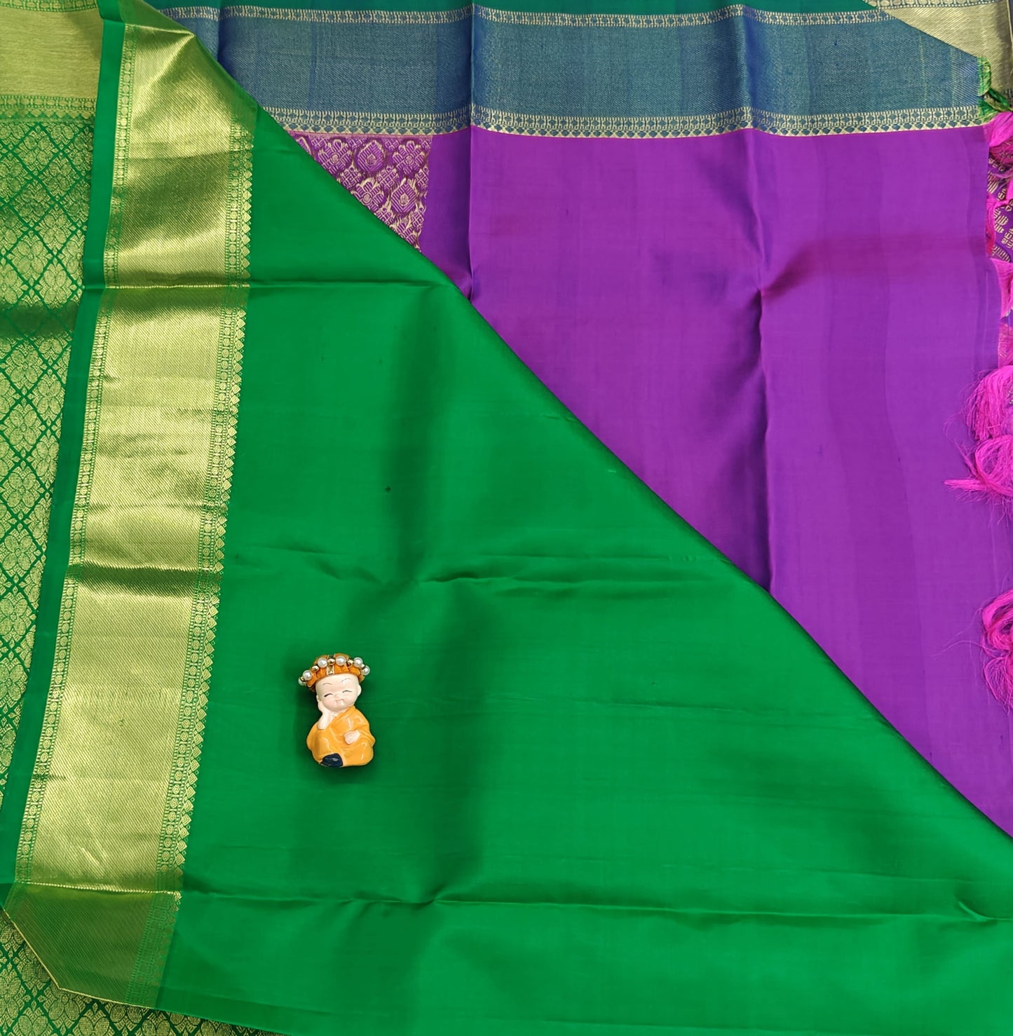 Purple Pure Bridal Silk Saree