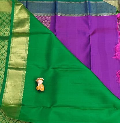 Purple Pure Bridal Silk Saree