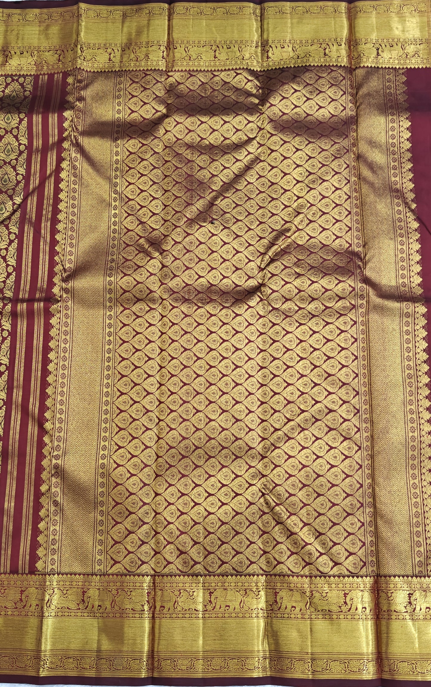 Maroon Pure Bridal Silk Saree