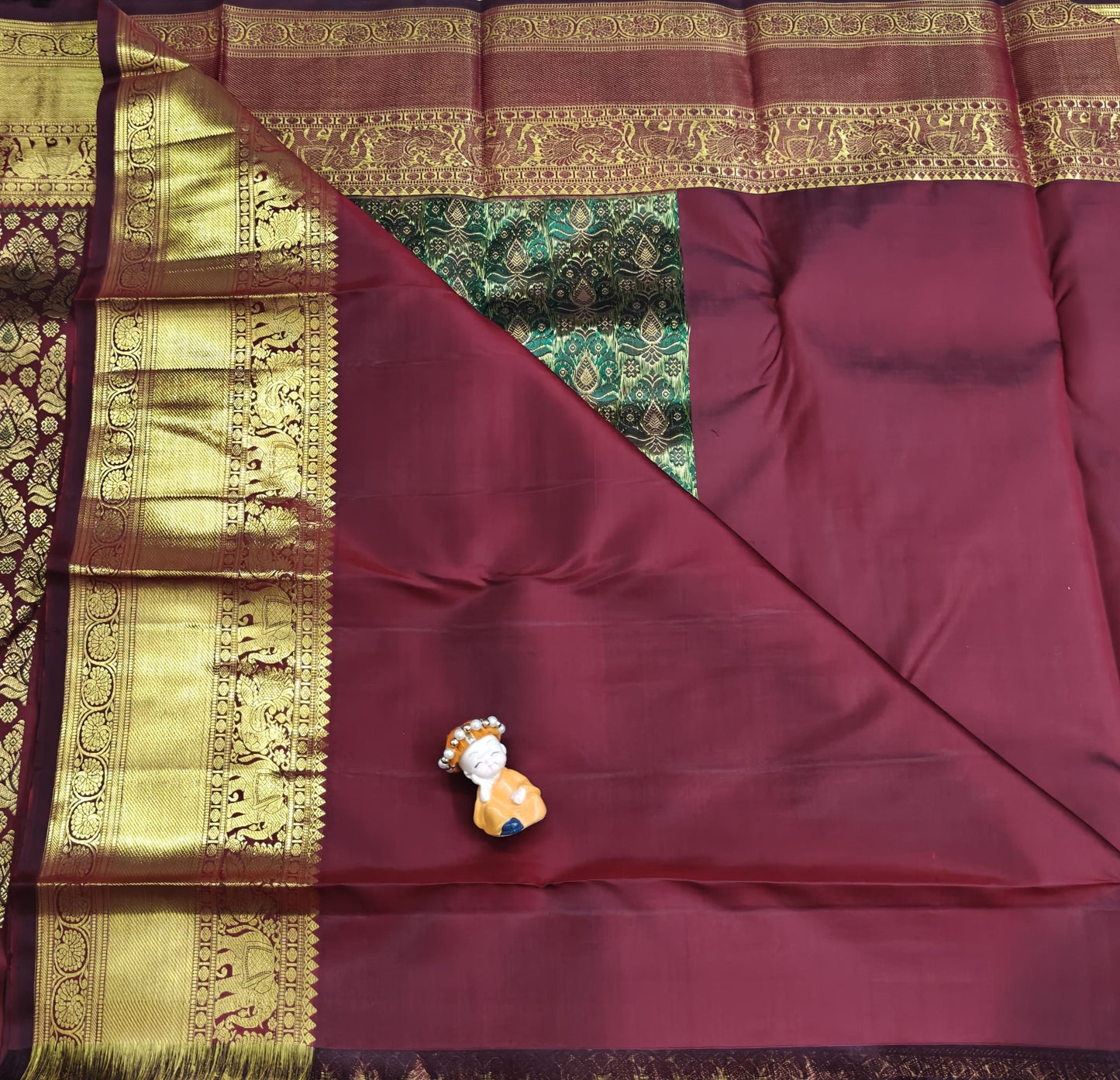 Maroon Pure Bridal Silk Saree
