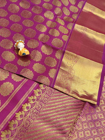Purple Pure Bridal Silk Saree