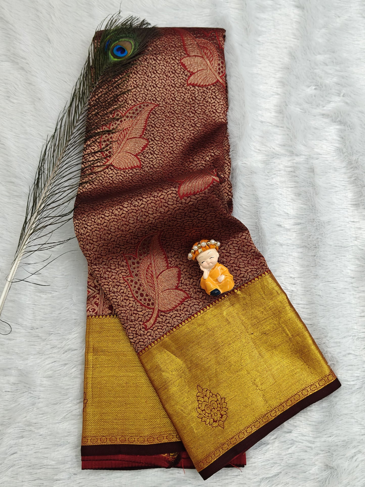 Maroon Pure Bridal Silk Saree