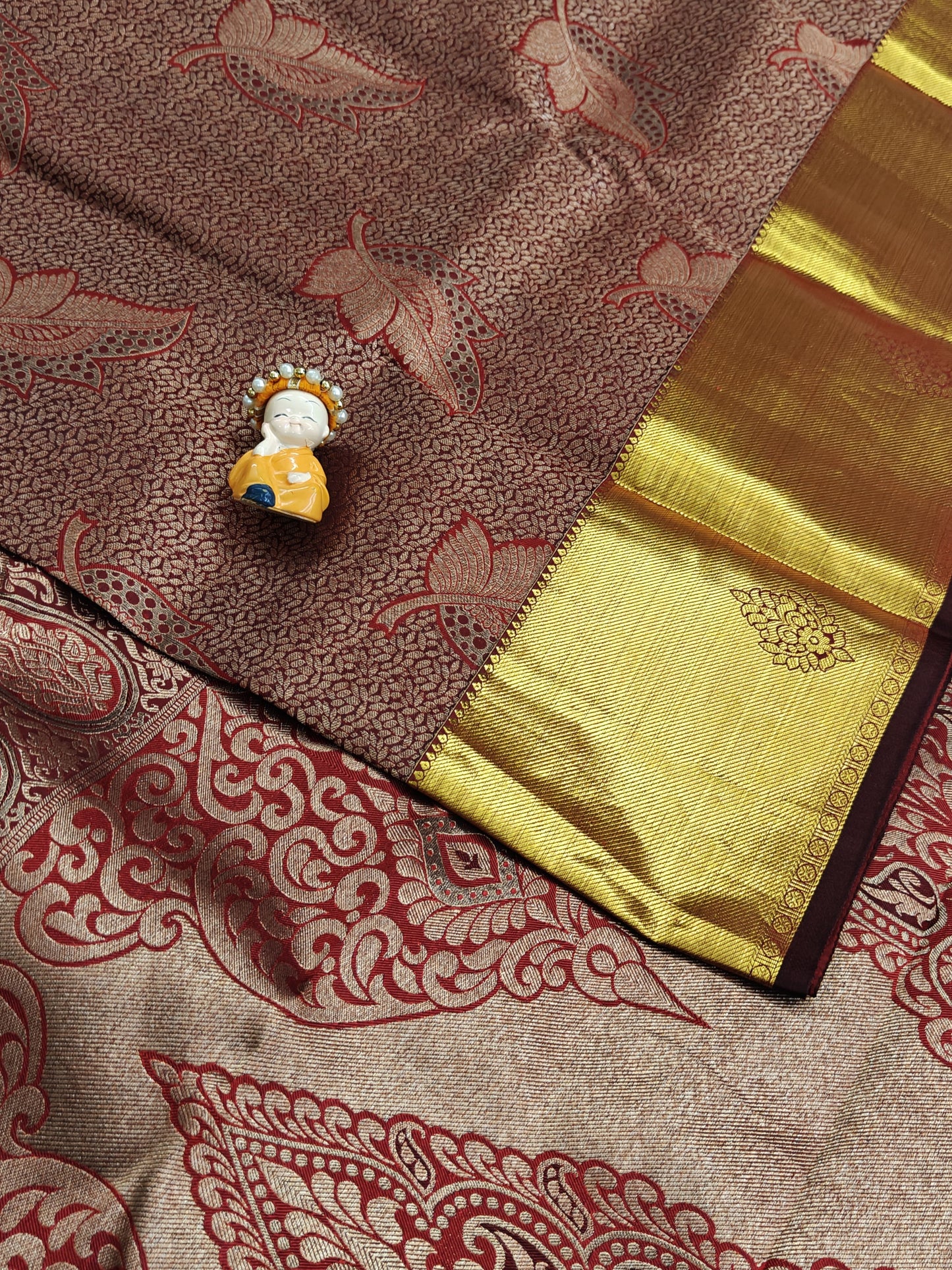 Maroon Pure Bridal Silk Saree