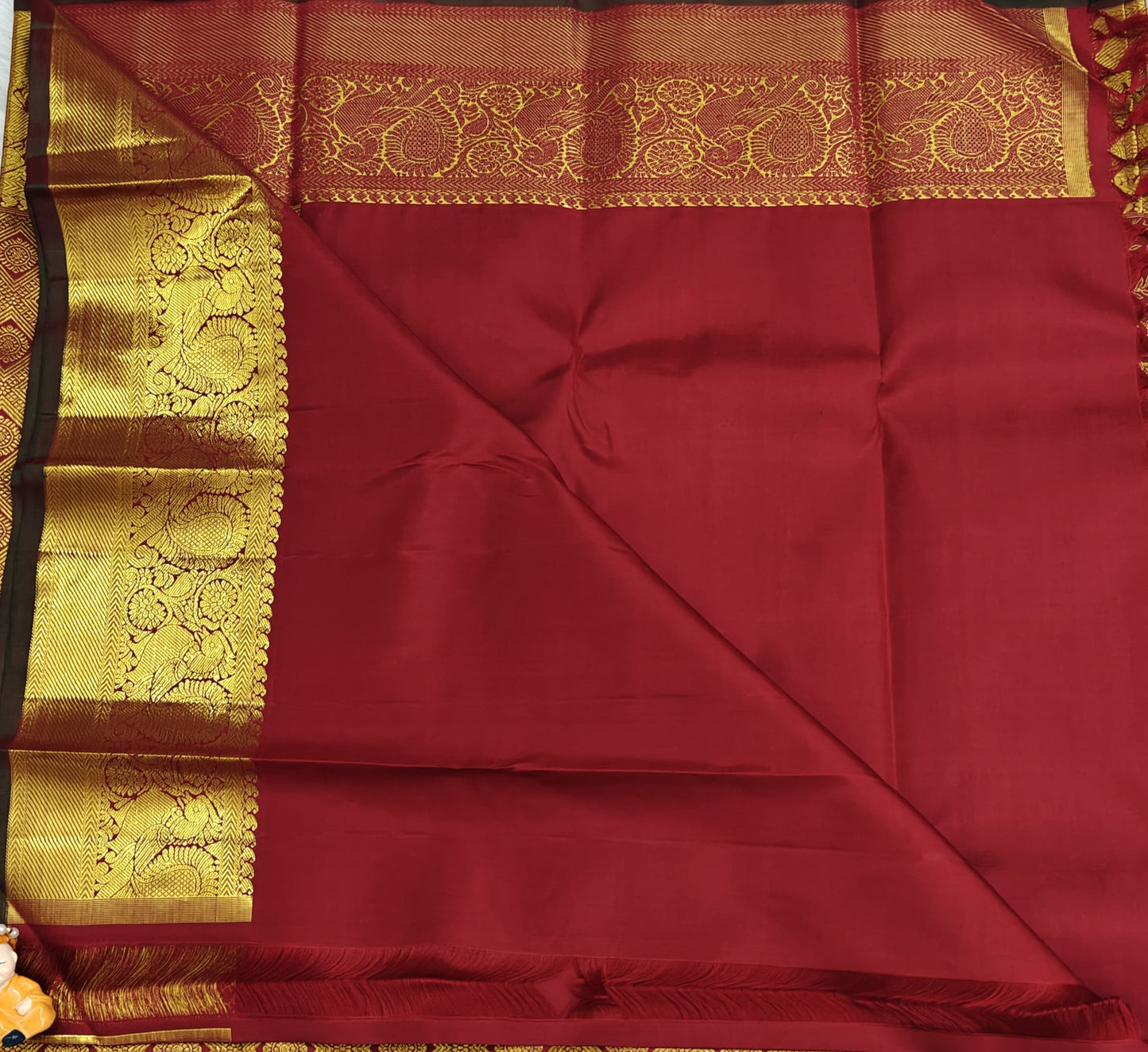 Maroon Pure Bridal Silk Saree