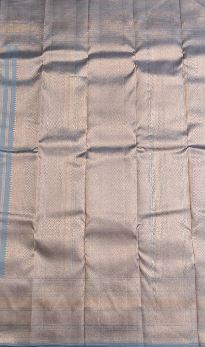 Grey Pure Bridal Silk Saree