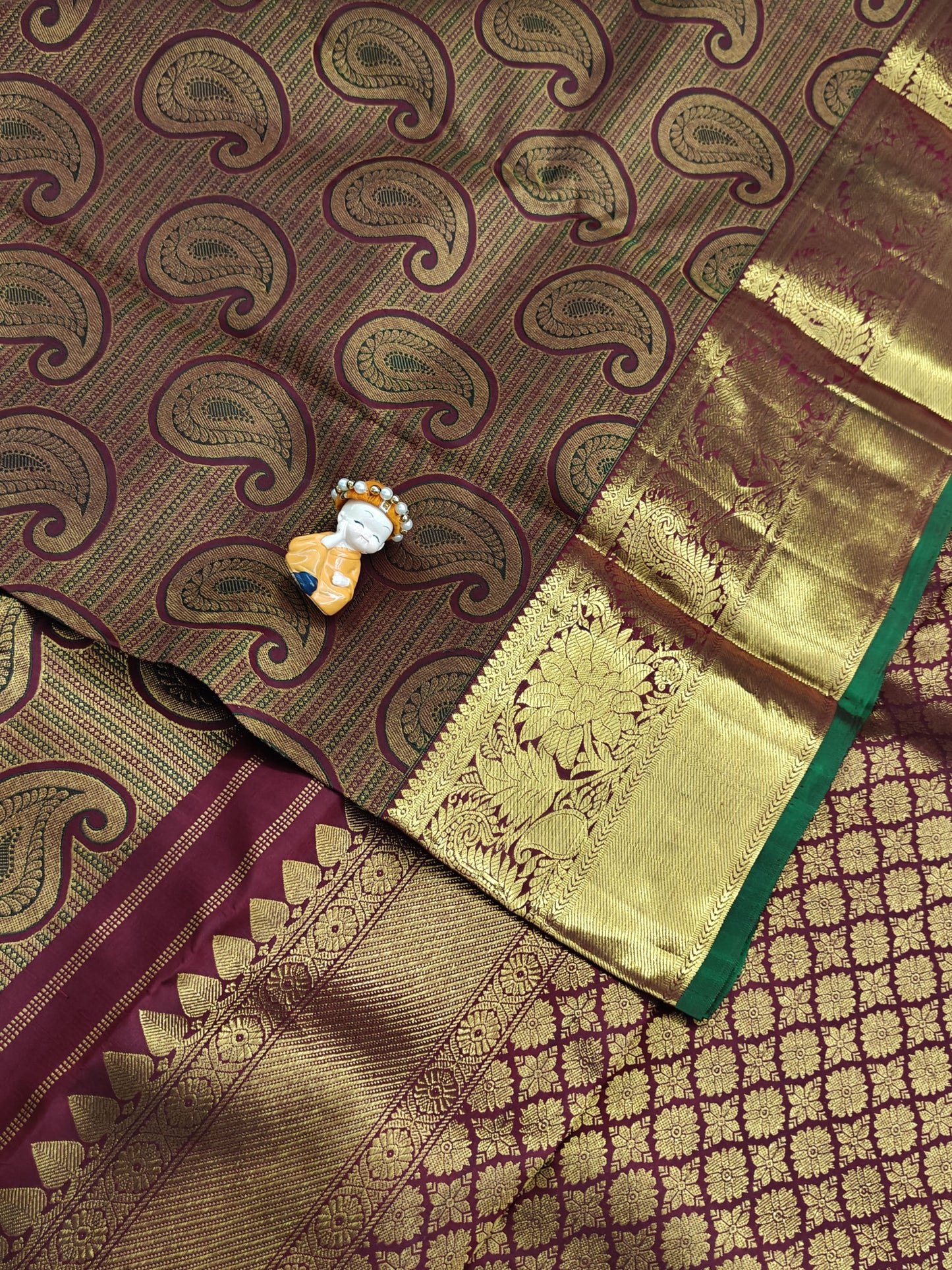 Maroon Pure Bridal Silk Saree