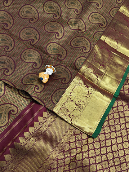 Maroon Pure Bridal Silk Saree