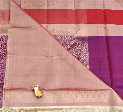 Purple Bridal Silk Saree with Peach Border