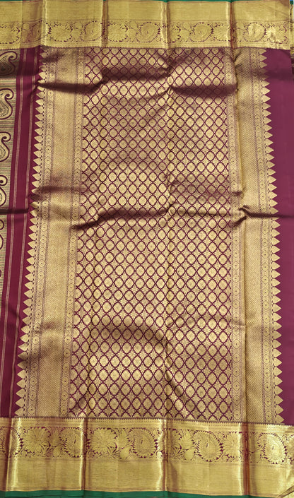 Maroon Pure Bridal Silk Saree