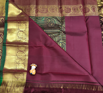 Maroon Pure Bridal Silk Saree