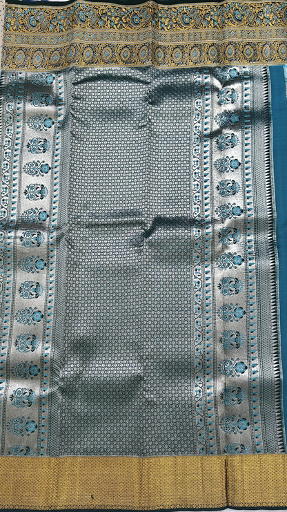 Sky blue Pure Bridal Silk Saree