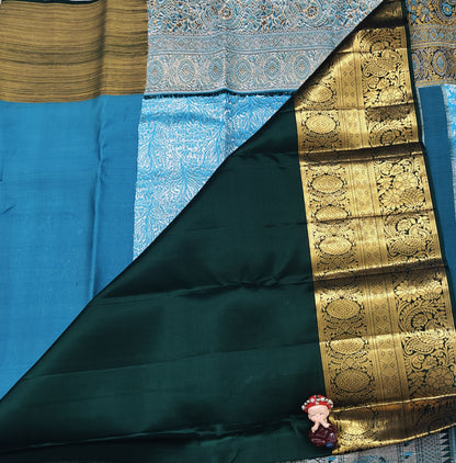 Sky blue Pure Bridal Silk Saree