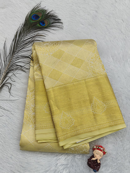Off white Pure Bridal Silk Saree
