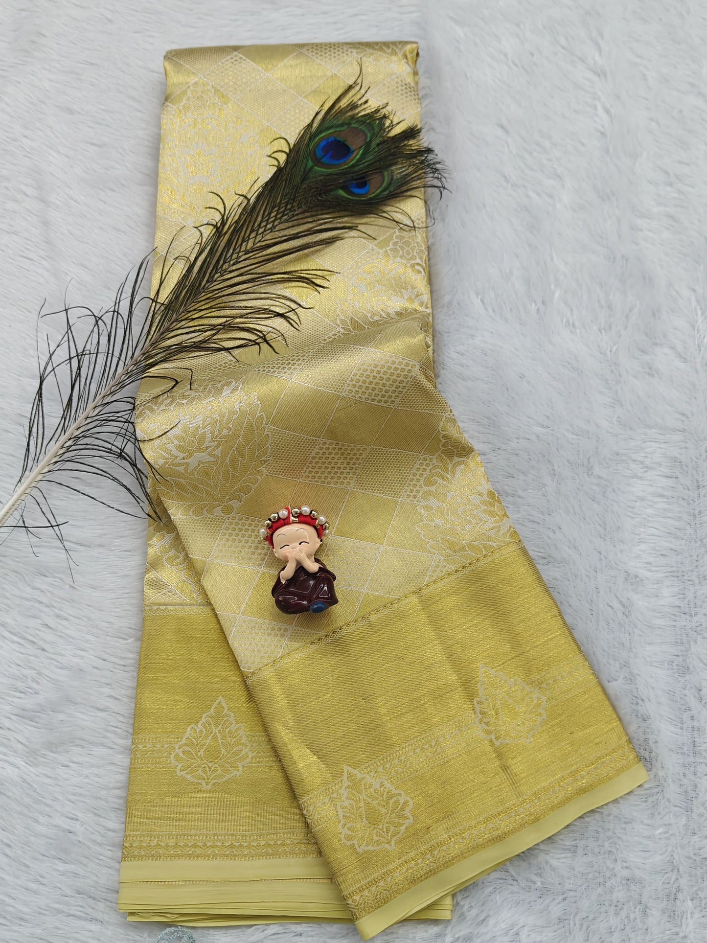 Off white Pure Bridal Silk Saree