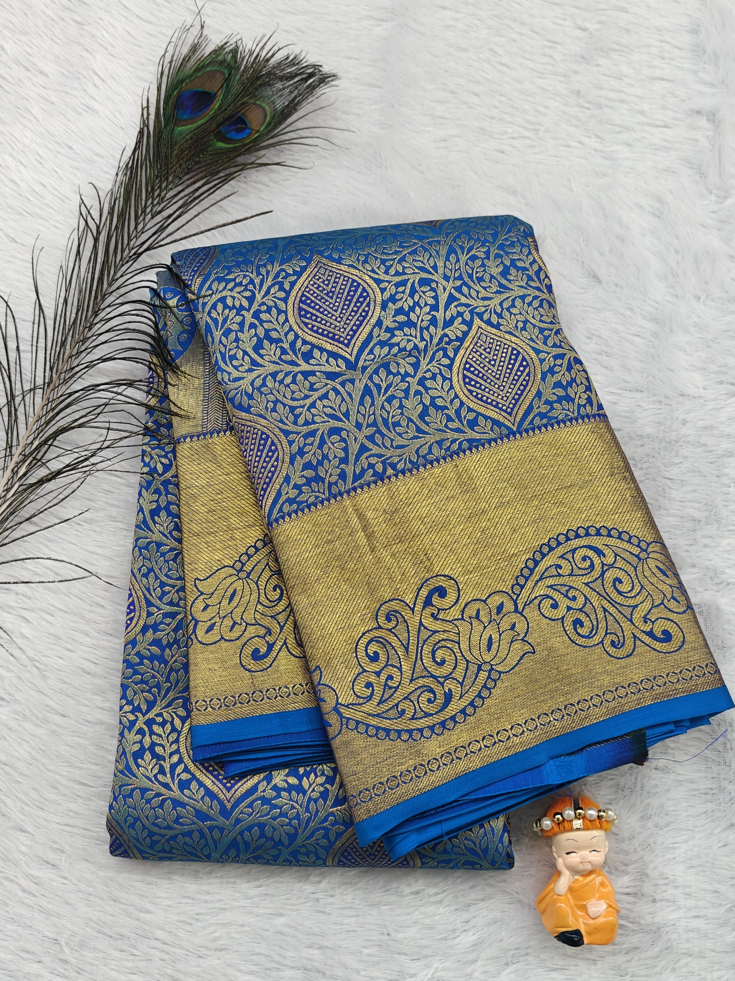 Royal Blue Pure Bridal Silk Saree