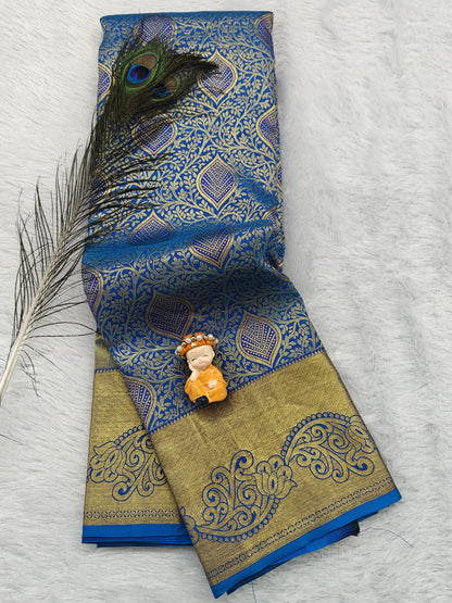 Royal Blue Pure Bridal Silk Saree