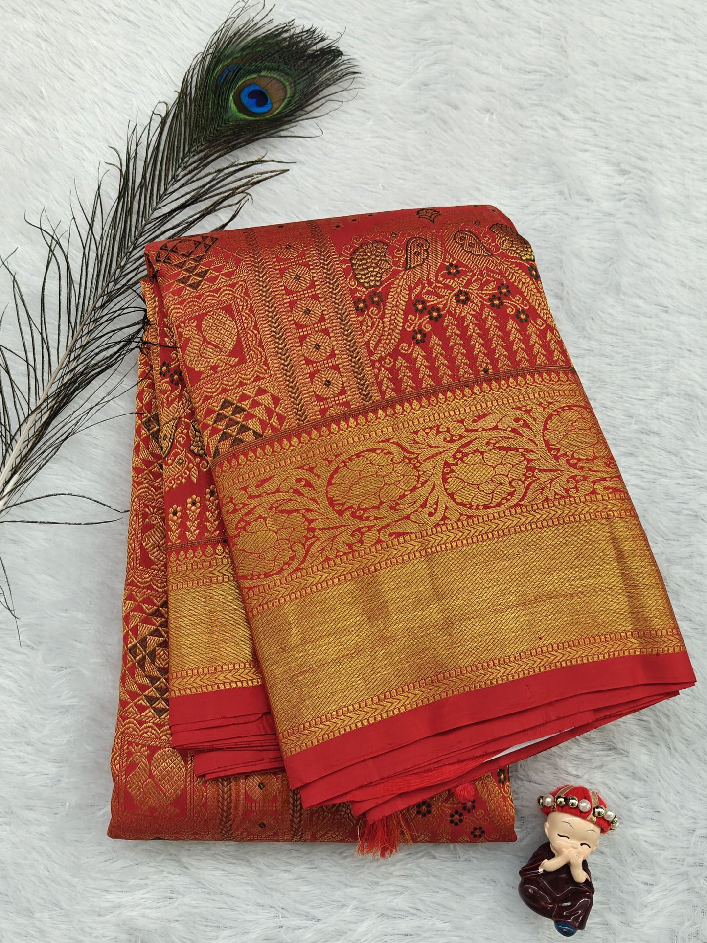 Red Pure Bridal Silk Saree