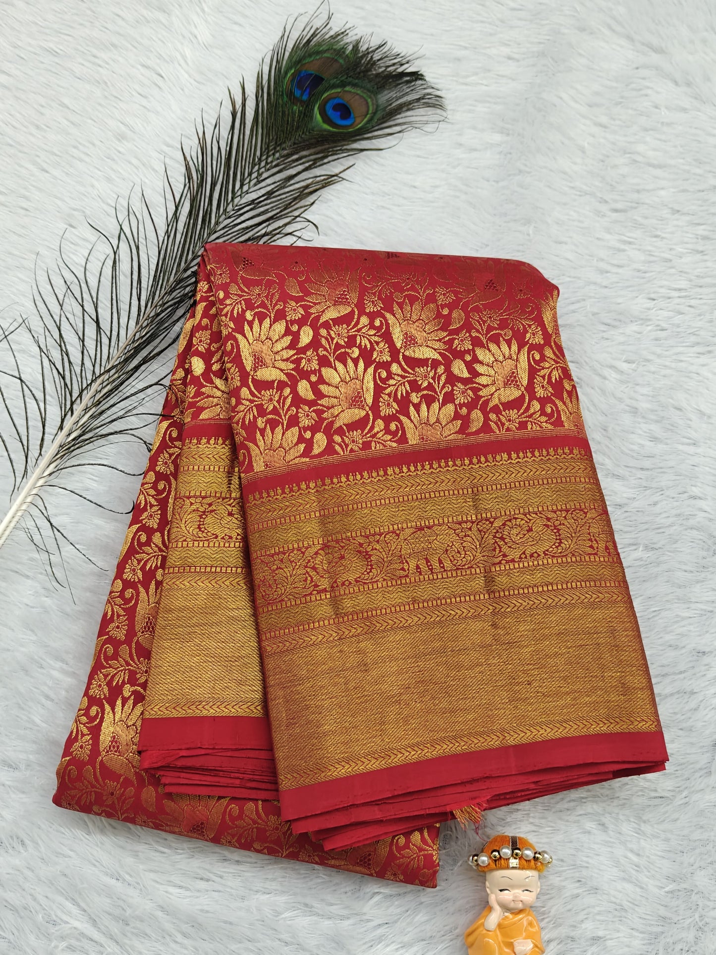 Rani Pink Pure Bridal Silk Saree
