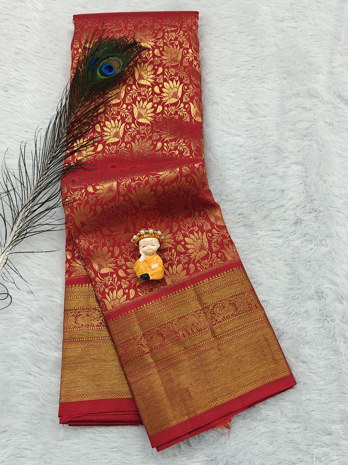 Rani Pink Pure Bridal Silk Saree