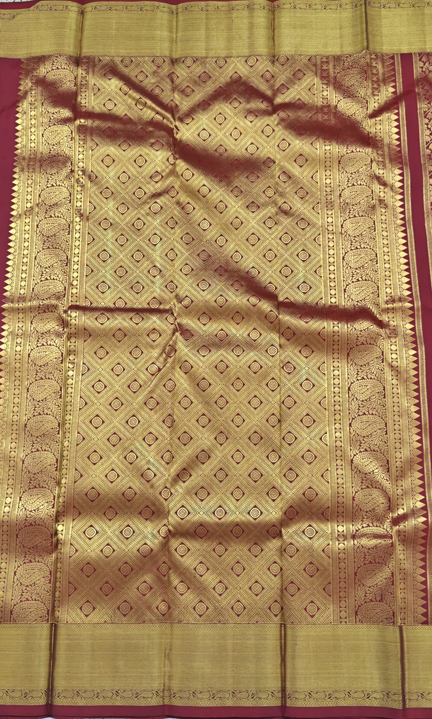 Maroon Pure Bridal Silk Saree