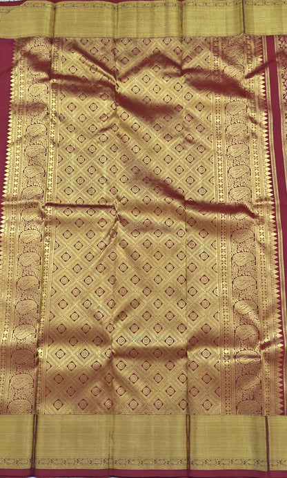 Maroon Pure Bridal Silk Saree