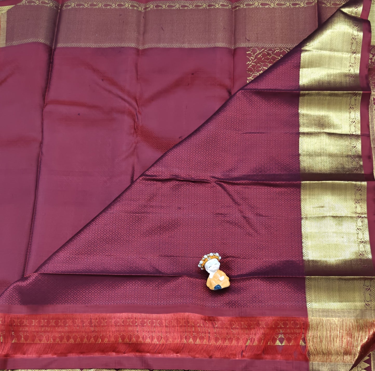 Maroon Pure Bridal Silk Saree