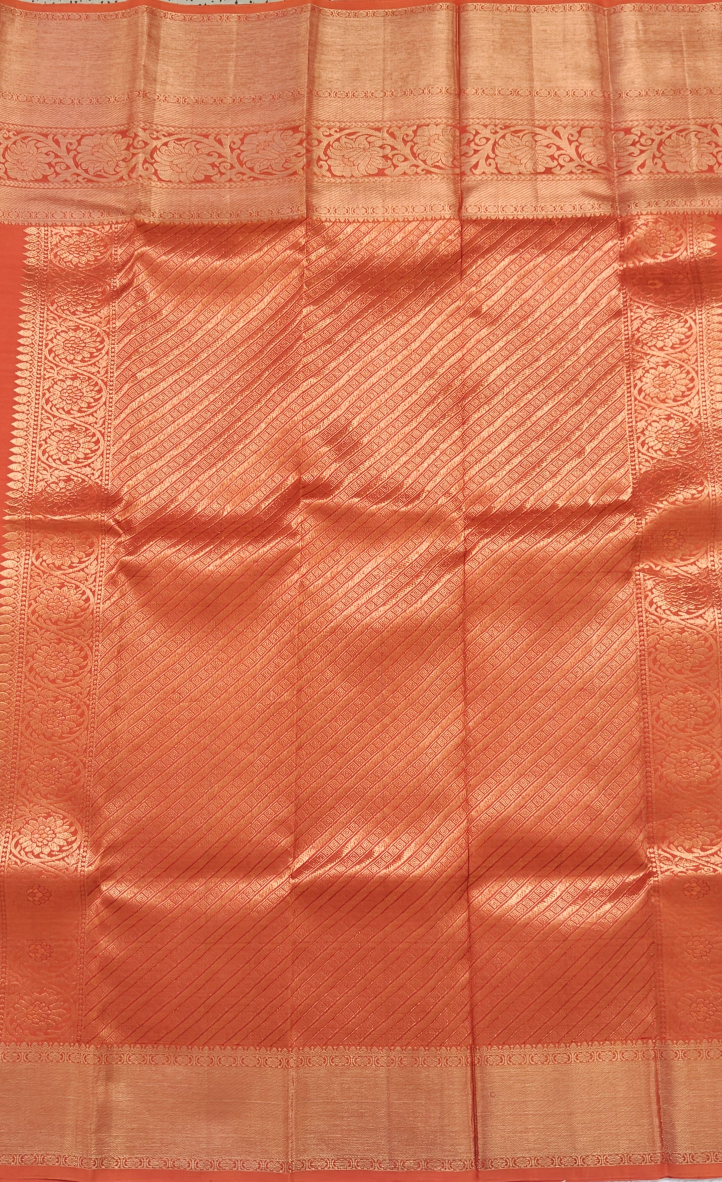 Orange Pure Bridal Silk Saree