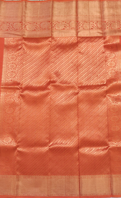 Orange Pure Bridal Silk Saree