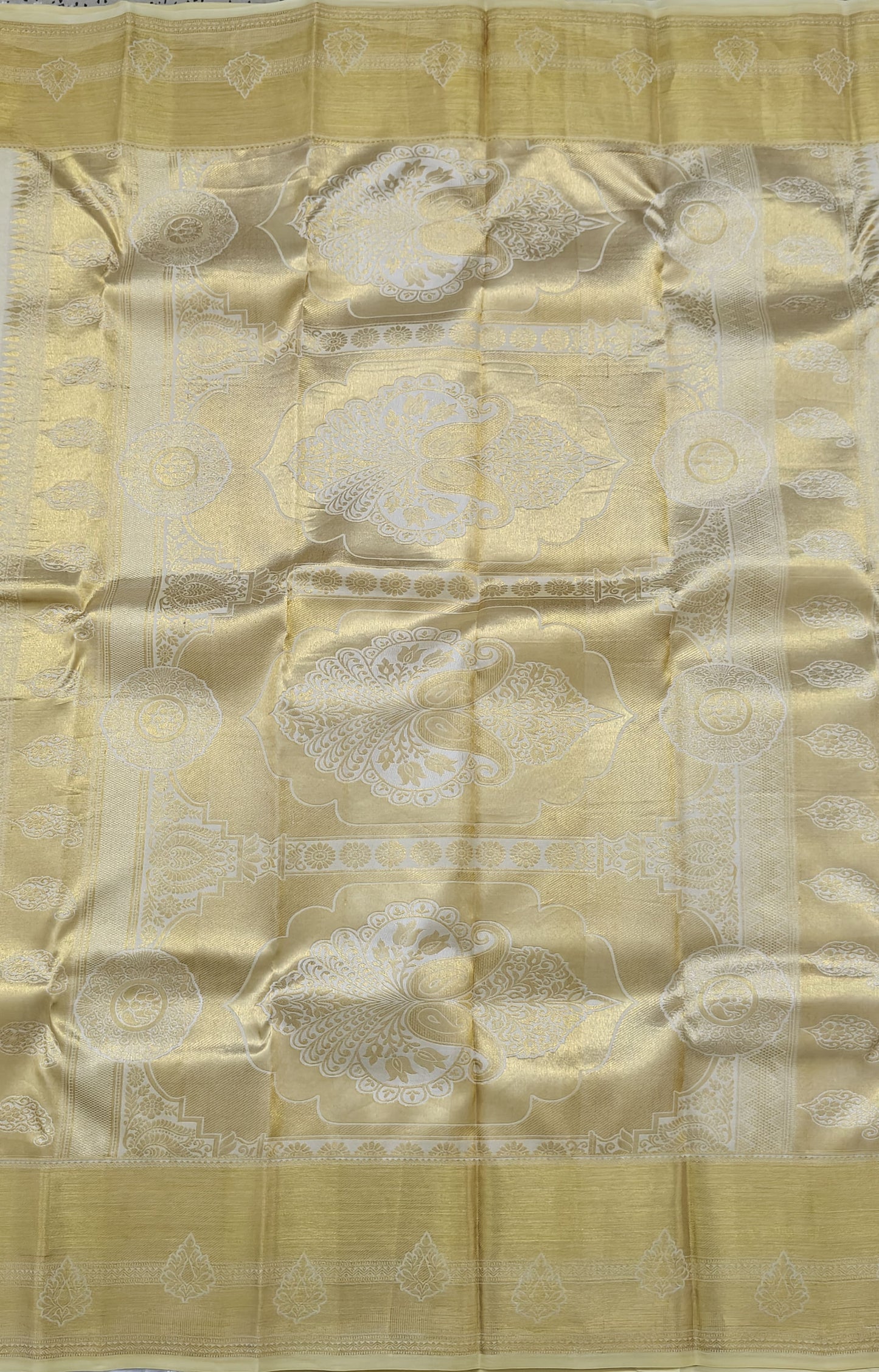 Off white Pure Bridal Silk Saree