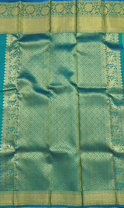 Parrot Green Pure Bridal Silk Saree