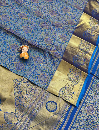Royal Blue Pure Bridal Silk Saree