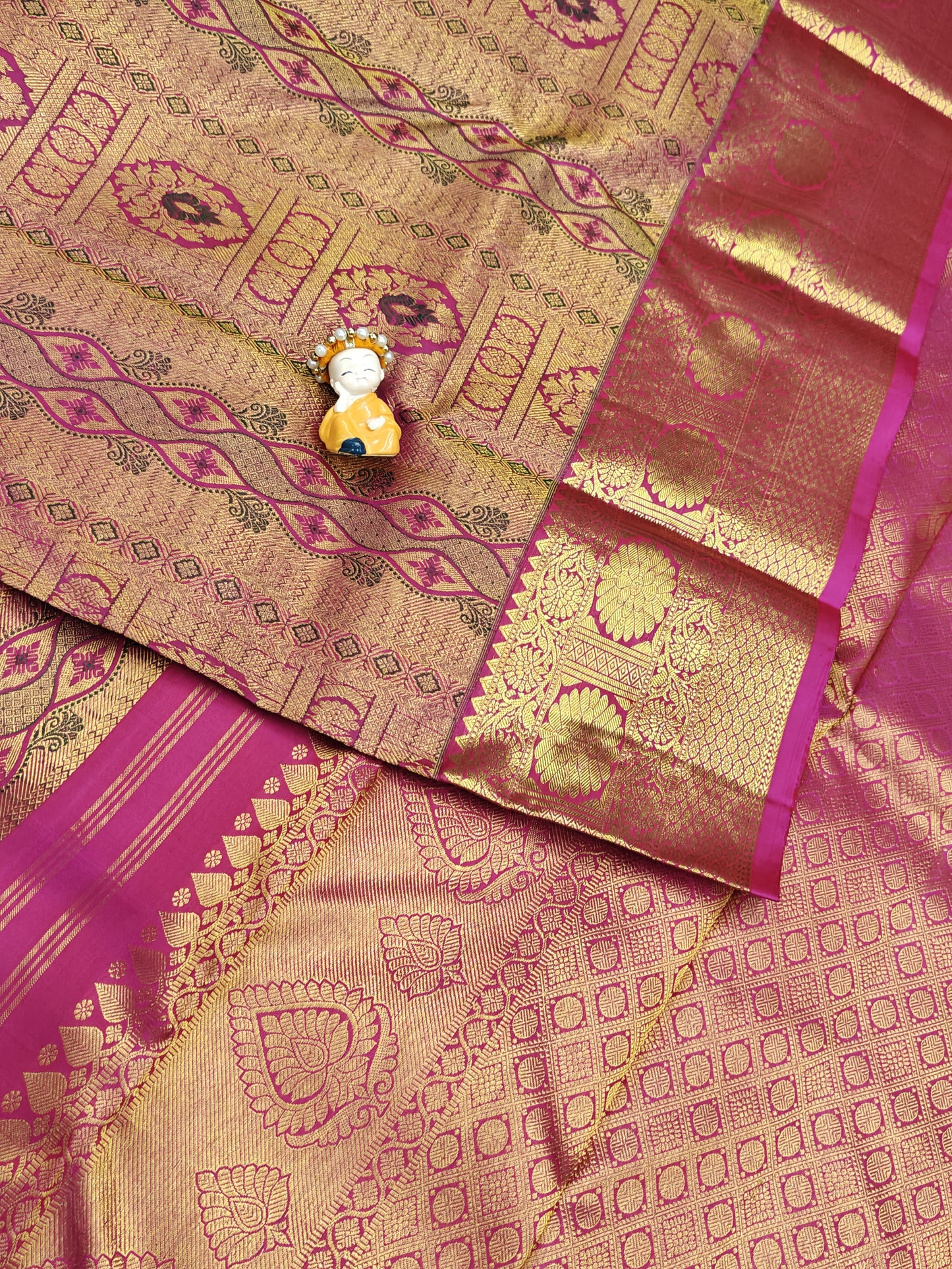Rani Pink Pure Bridal Silk Saree