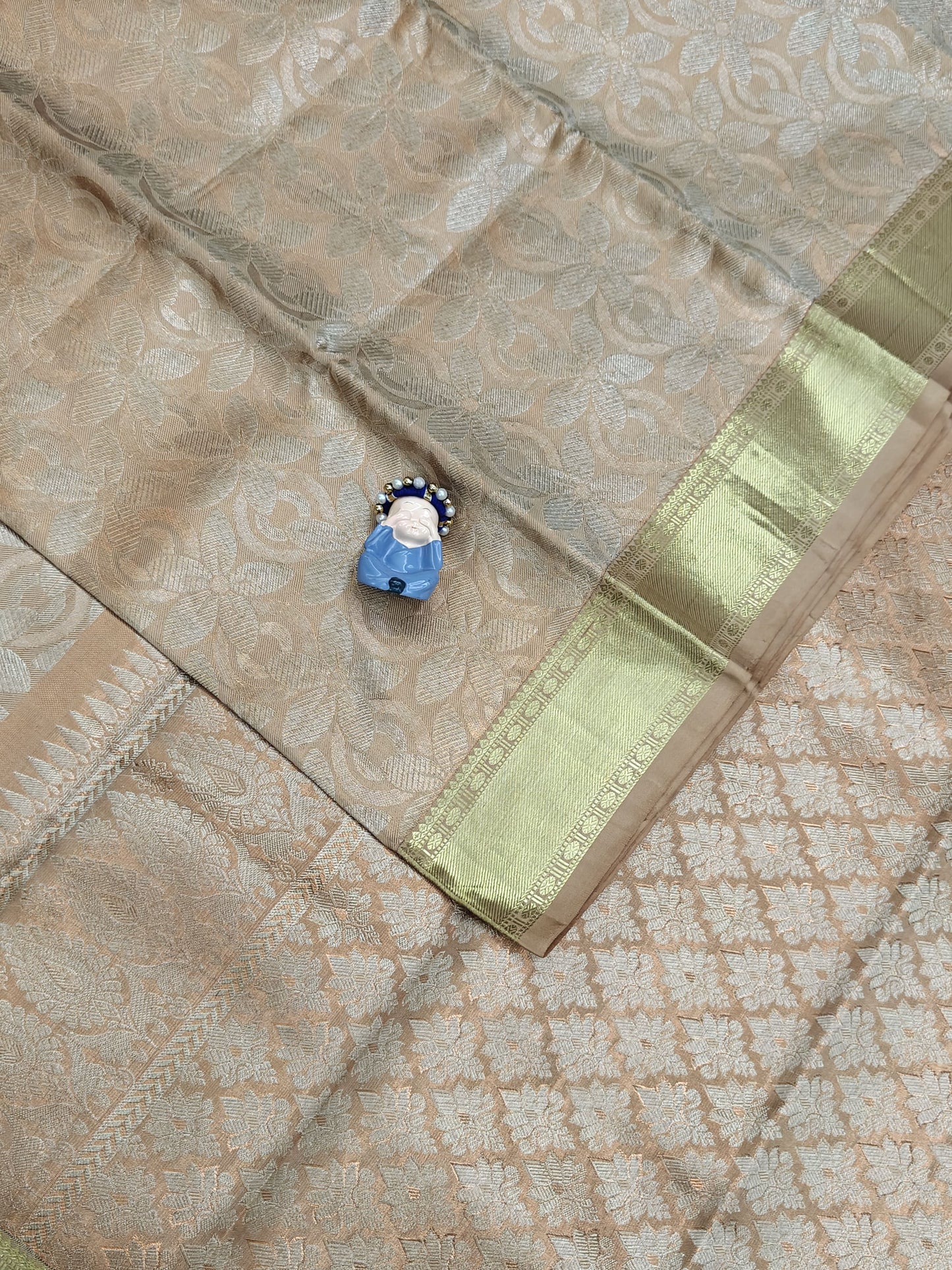 Peach Pure Tissue Silk Saree