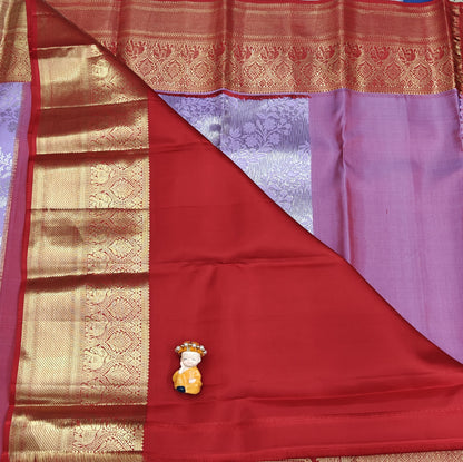 Lavender Pure Bridal Silk Saree