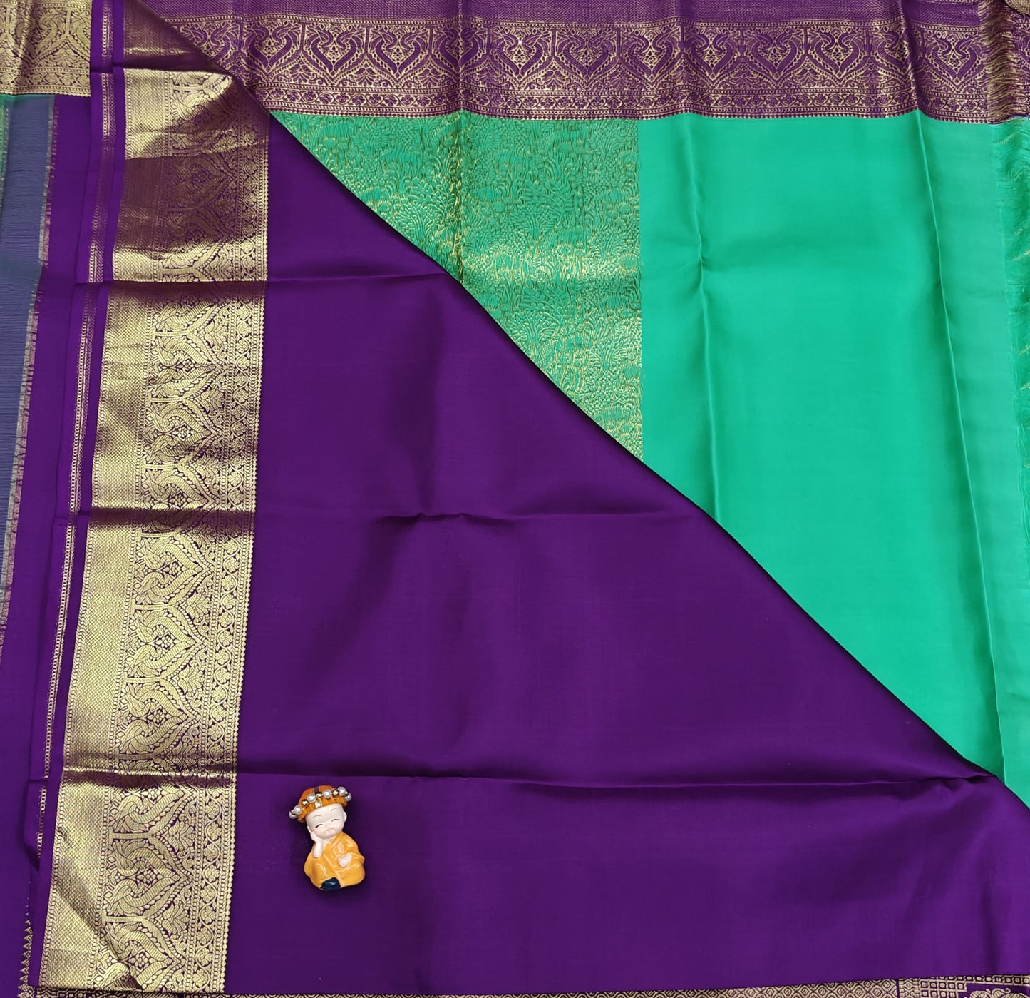 Parrot Green Pure Bridal Saree