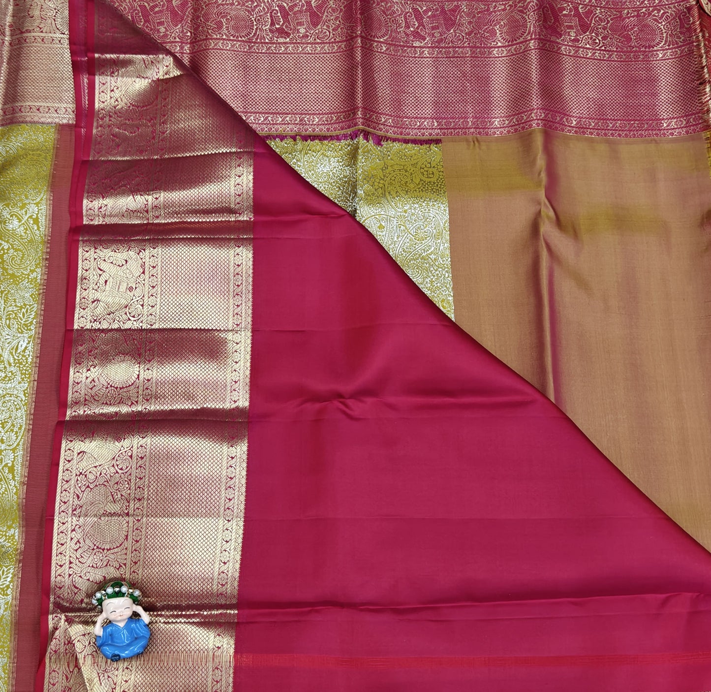 Mustard Yellow Pure Bridal Silk Saree