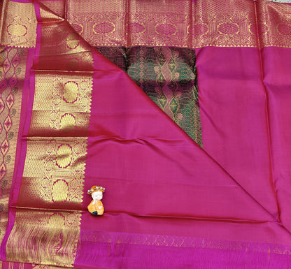 Rani Pink Pure Bridal Silk Saree