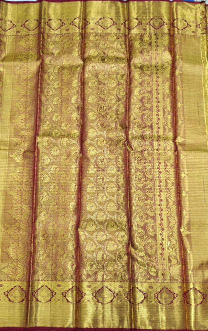 Gold Color Pure Bridal Silk Saree