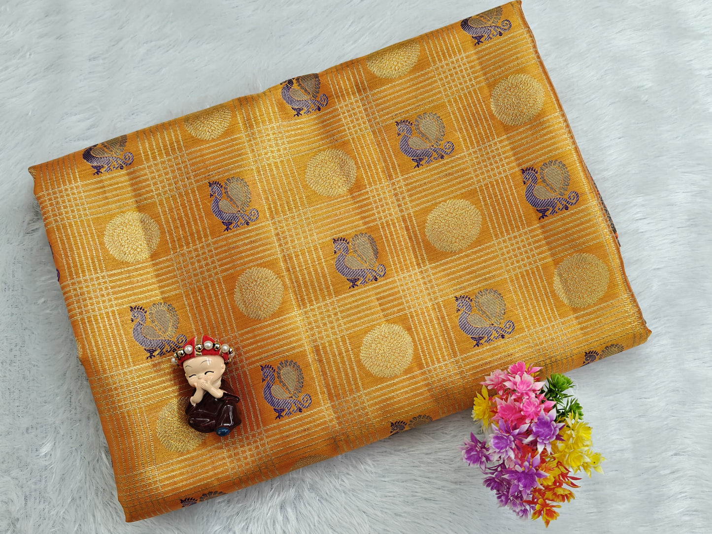 Orange Pure Tissue Saree