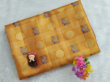Orange Pure Tissue Saree