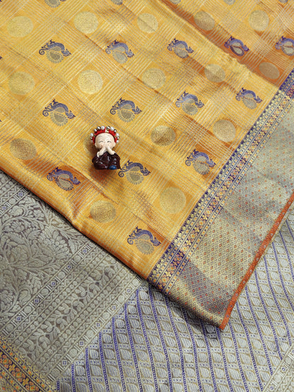 Orange Pure Tissue Saree