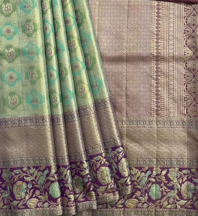 Lite Green Pure Tissue Saree