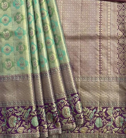 Lite Green Pure Tissue Saree
